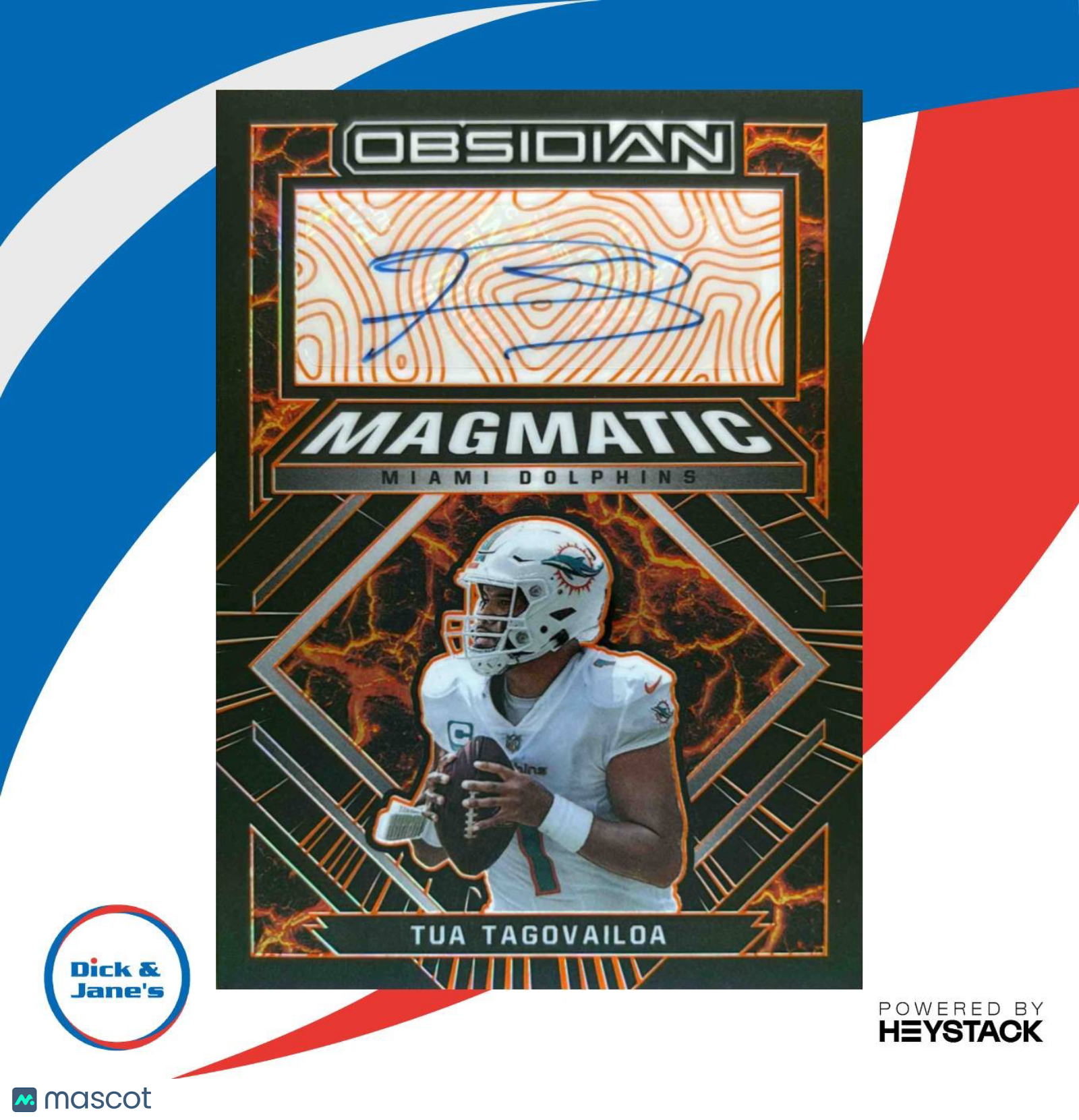 2022 Obsidian Tua Tagovailoa Magmatic Signatures Electric Etch Orange 3/25 Auto - Sports Cards