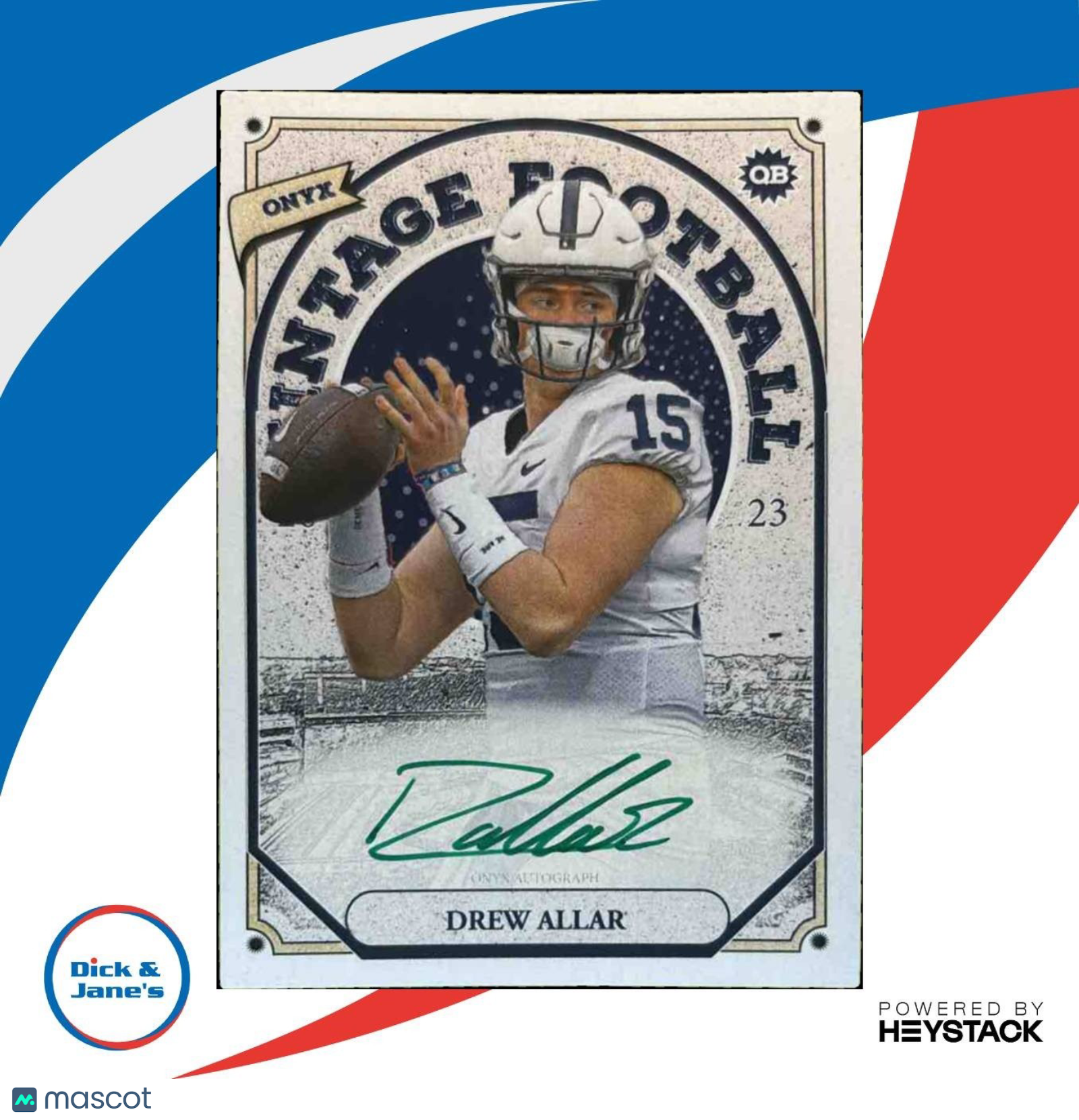 2022 Onyx Vintage College Drew Allar Green Signature Auto Penn State Lions - Sports Cards