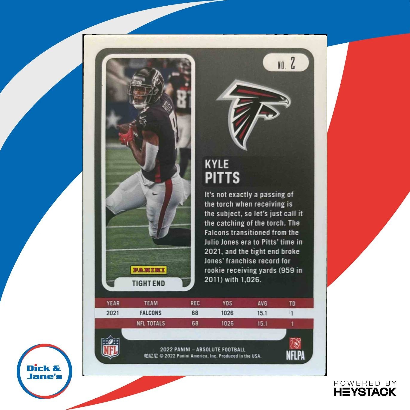 2022 Panini Absolute Kyle Pitts Spectrum Gold 6/10 #2 Atlanta Falcons - Sports Cards
