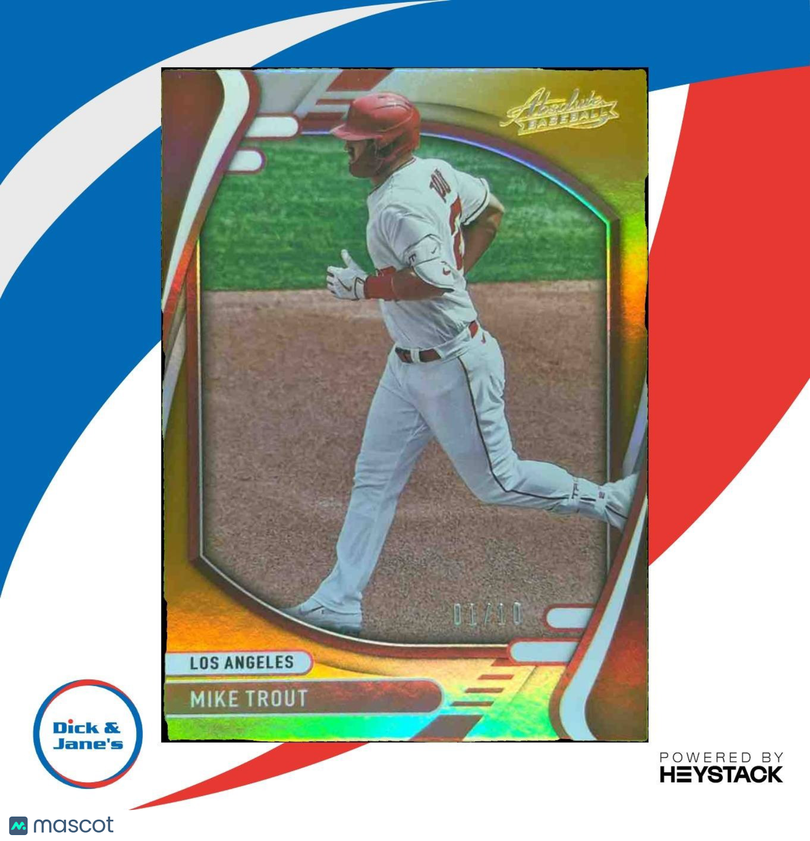2022 Panini Absolute Mike Trout Gold /10 #27 Los Angeles Angels - Sports Cards