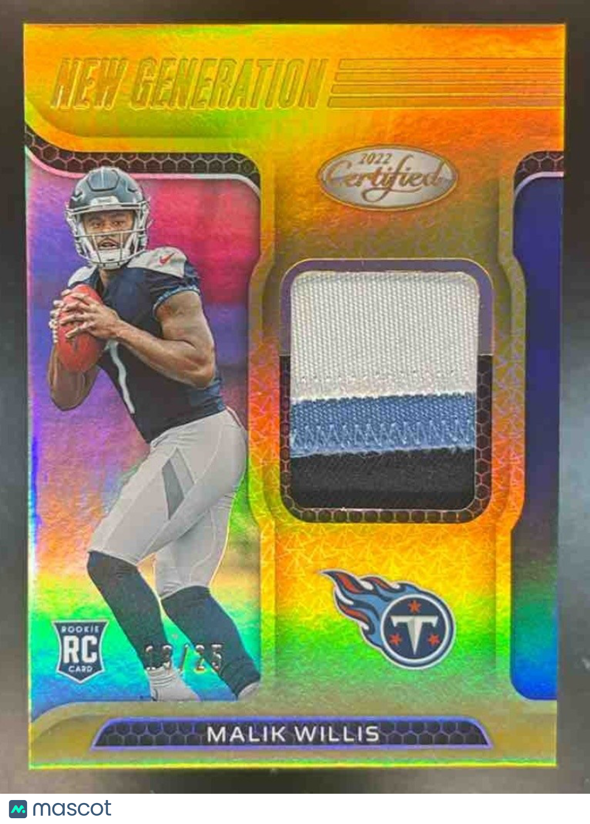 2022 Panini Certified Malik Willis New Generation Jerseys /25 MEM RC Titans - Sports Cards