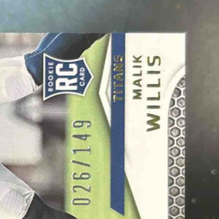 2022 Panini Certified Malik Willis Piece of the Game /149 MEM RC Tennessee Titan - Sports Cards