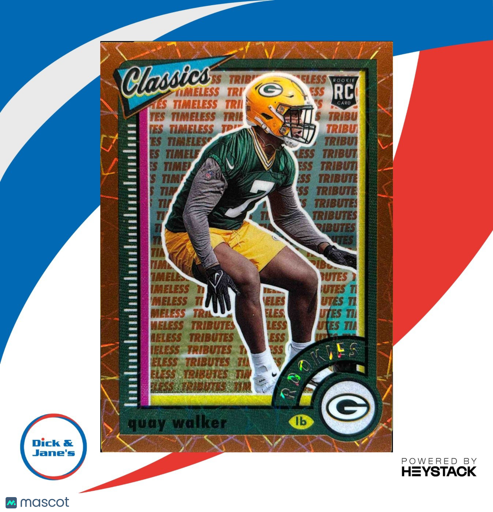 2022 Panini Classics Quay Walker H2 Premium Edition Timeless Tributes Orange /10 - Sports Cards