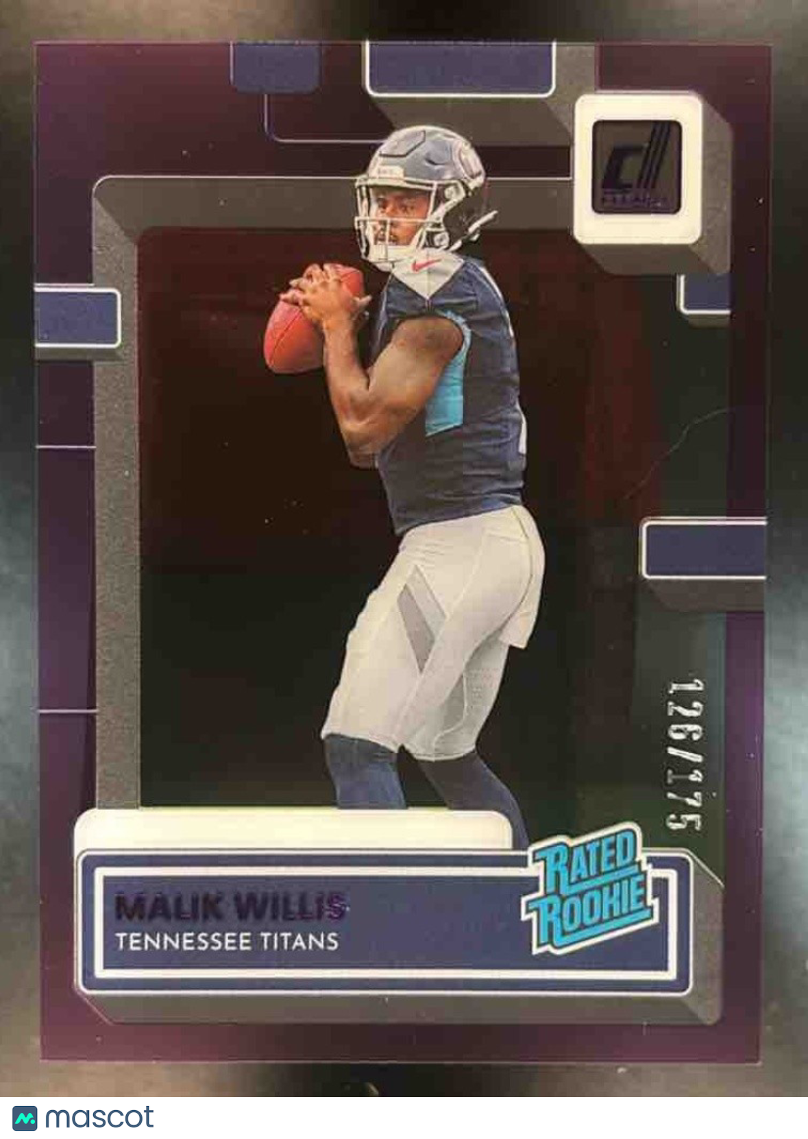 2022 Panini Clearly Donruss Malik Willis Purple /175 #53 RC Tennessee Titans - Sports Cards