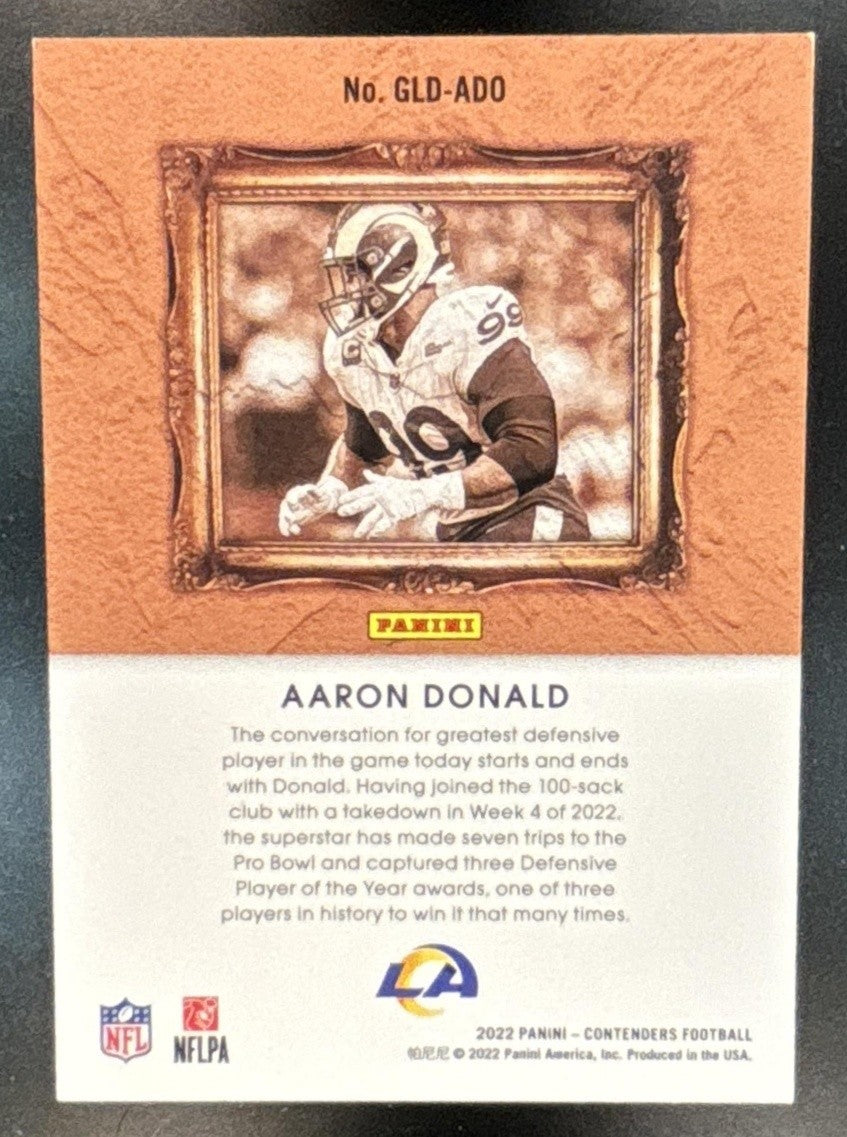 2022 Panini Contenders Aaron Donald Gladiators Silver /99 Los Angeles Rams - Sports Cards