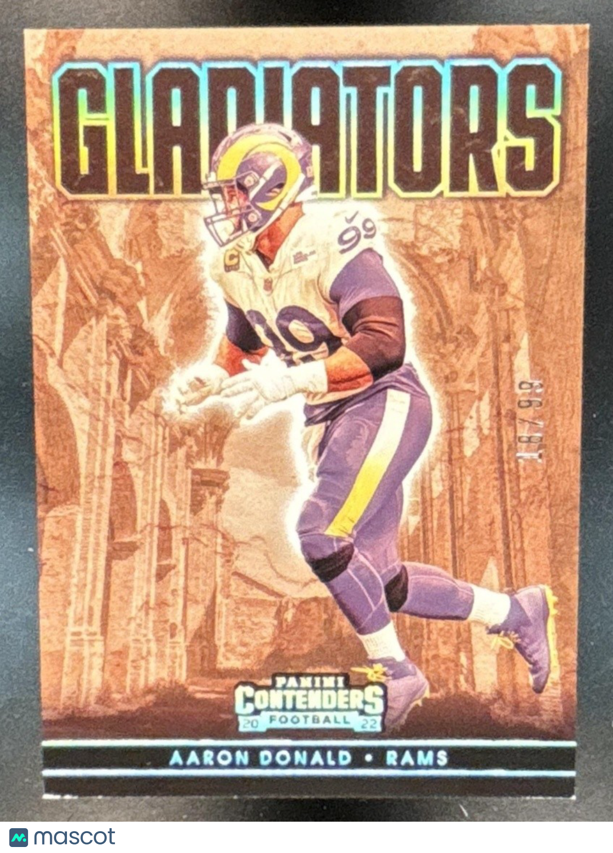 2022 Panini Contenders Aaron Donald Gladiators Silver /99 Los Angeles Rams - Sports Cards