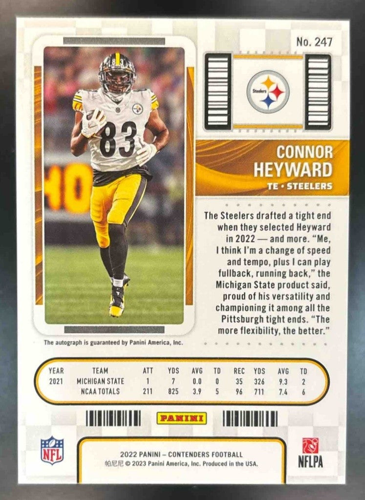2022 Panini Contenders Connor Heyward Championship Ticket Auto /49 RC Steelers - Sports Cards