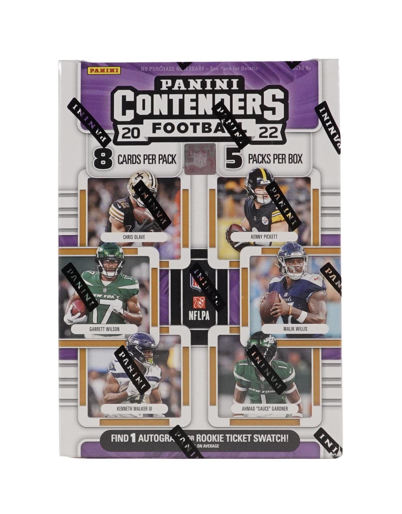 2022 Panini Contenders Football 5-Pack Blaster Box (1 Auto or 1 Rookie Ticket Swatch) 40 Cards - NFL Blaster