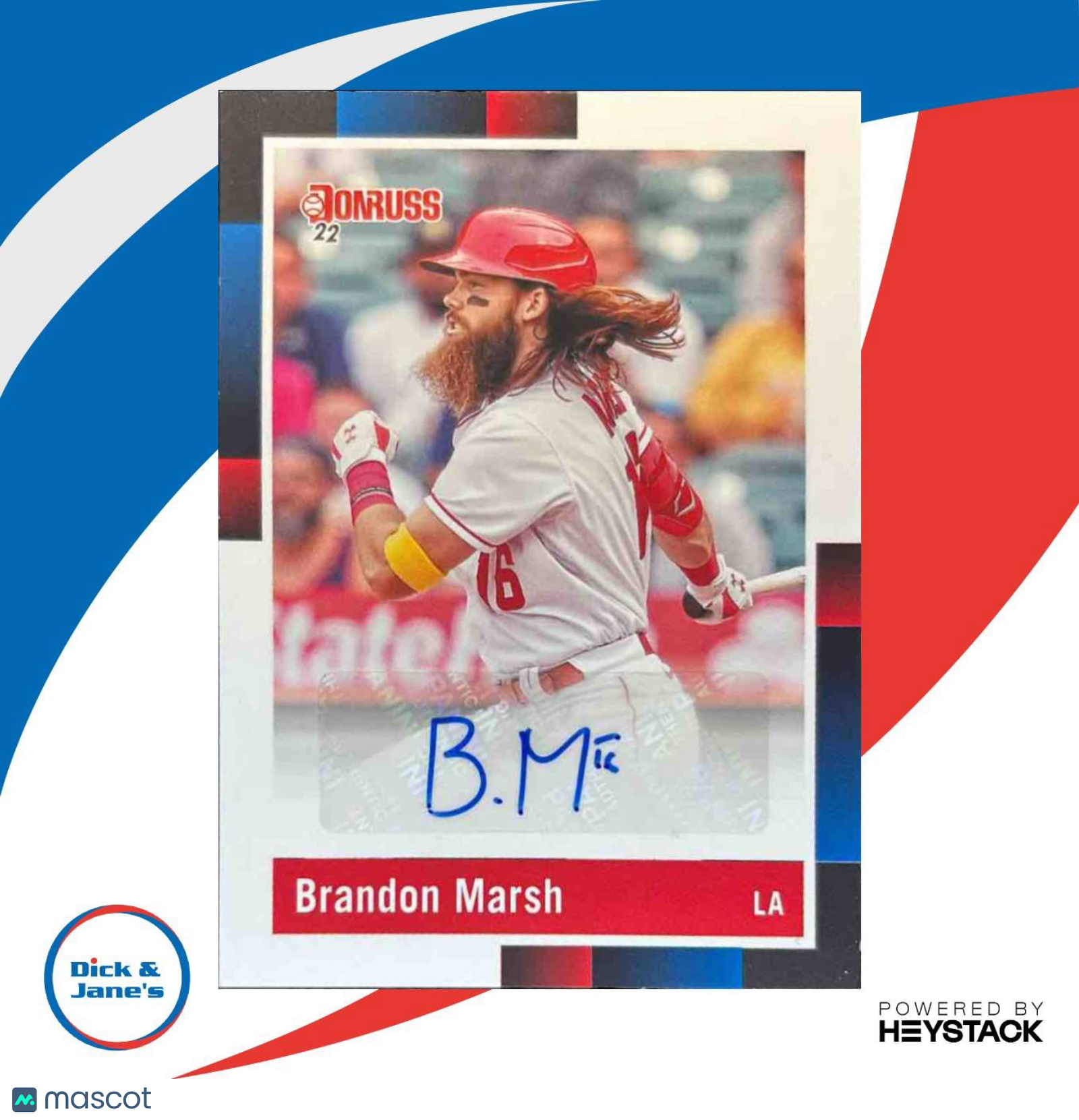 2022 Panini Donruss Brandon Marsh Retro 1988 Signatures RC Los Angeles Angels - Sports Cards