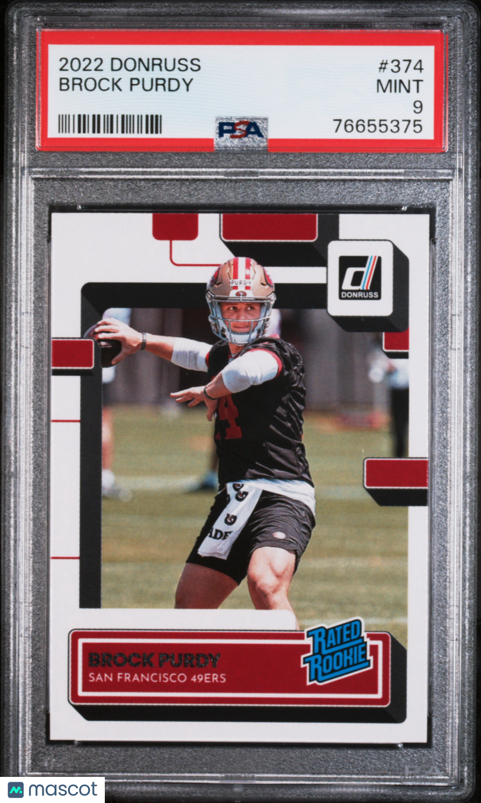 2022 Panini Donruss Brock Purdy Rookie #374 PSA 9 MINT San Francisco 49ers - Graded Sports Cards