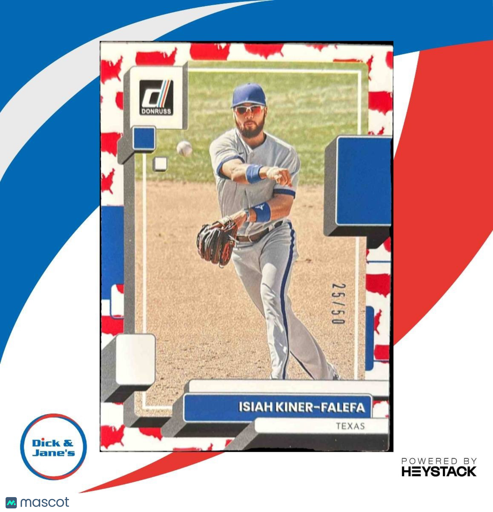 2022 Panini Donruss Isiah Kiner-Falefa America /50 #114 Texas Rangers - Sports Cards