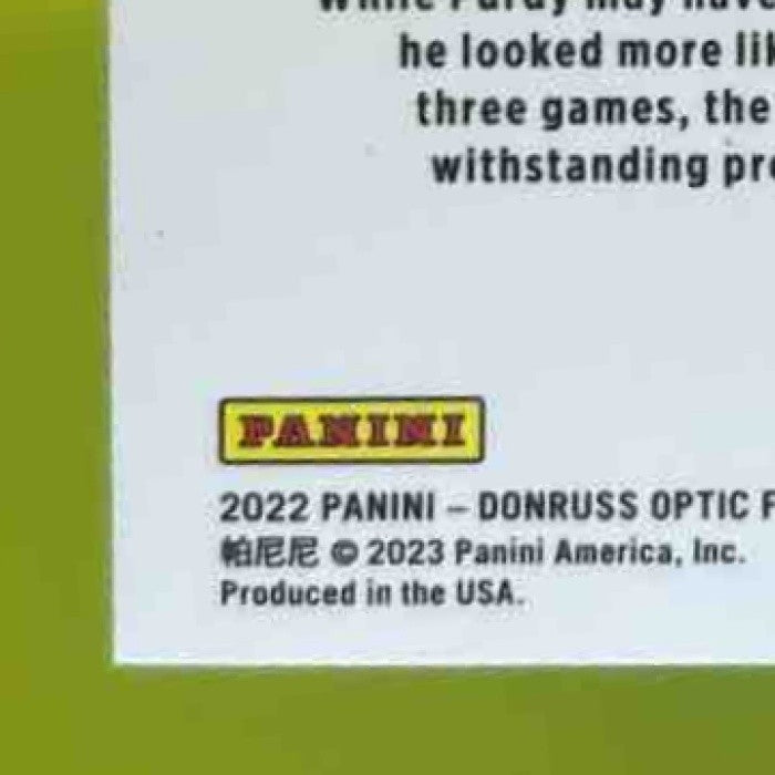 2022 Panini Donruss Optic Brock Purdy Holo #277 RC San Francisco 49ers - Sports Cards