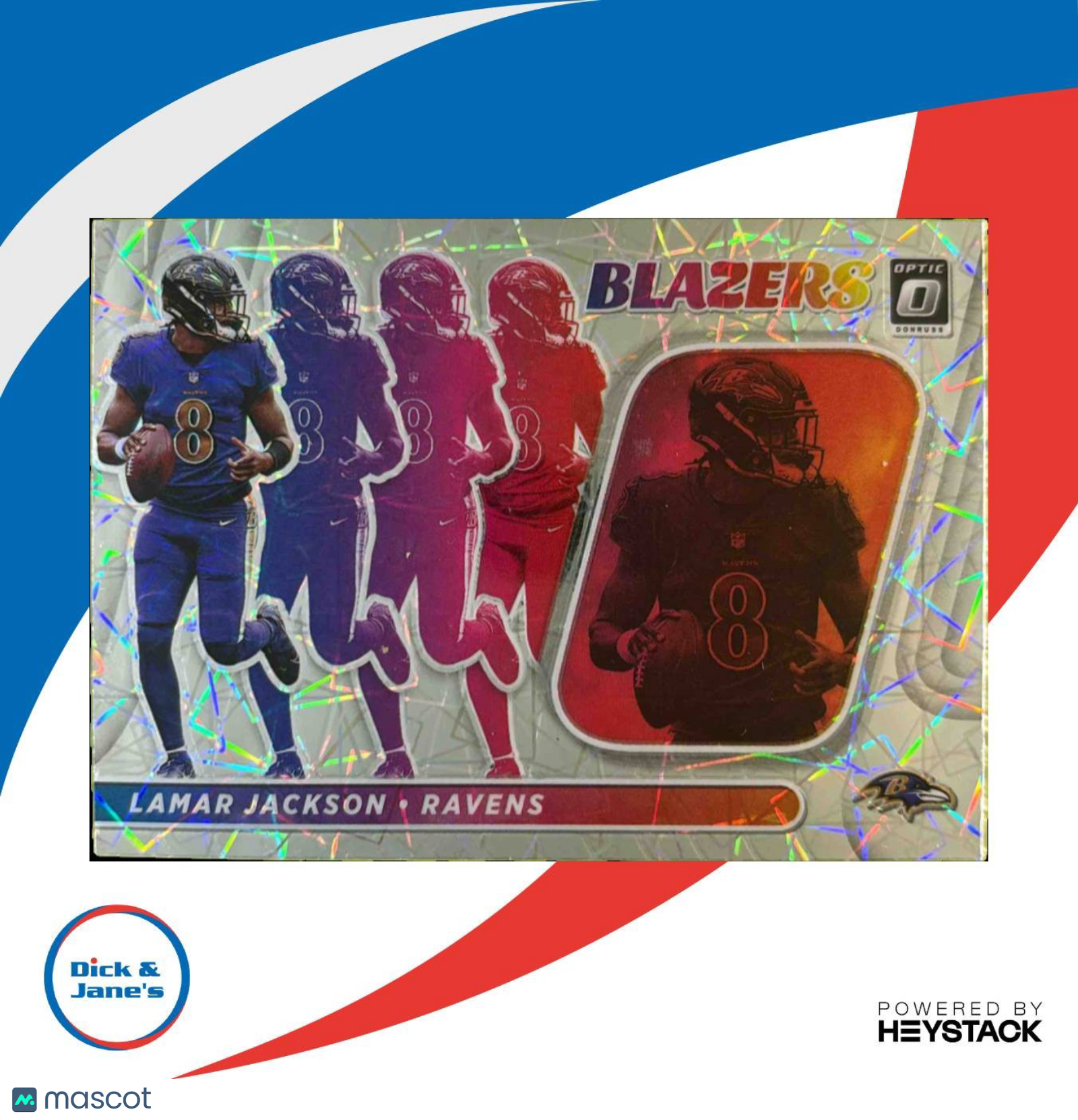 2022 Panini Donruss Optic Lamar Jackson Blazers #B-6 Baltimore Ravens - Sports Cards