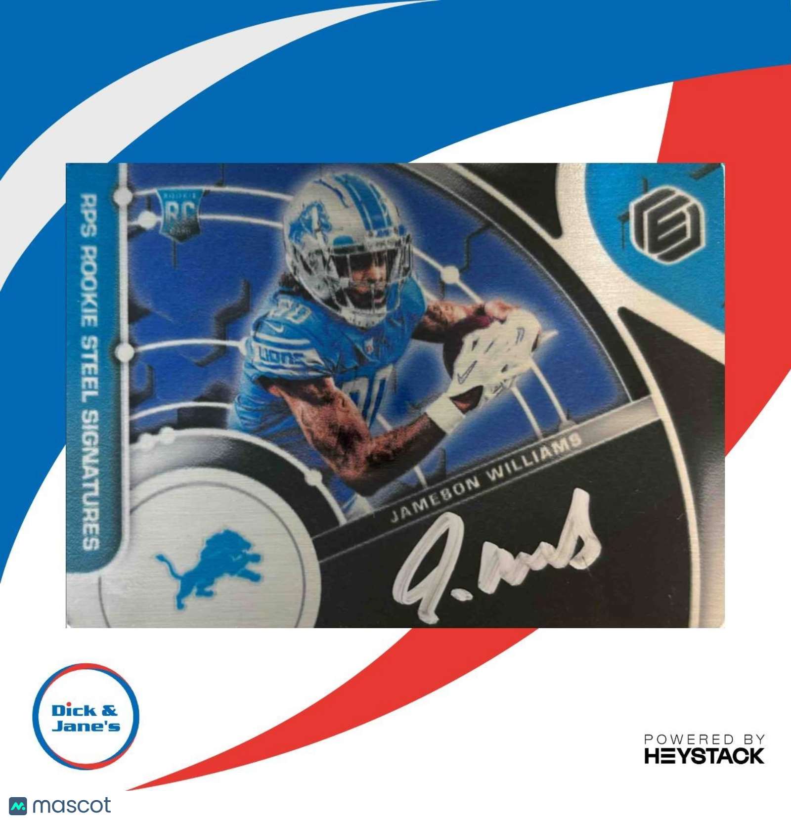 2022 Panini Elements Jameson Williams Cobalt /27 #126 Auto RC Detroit Lions - Sports Cards