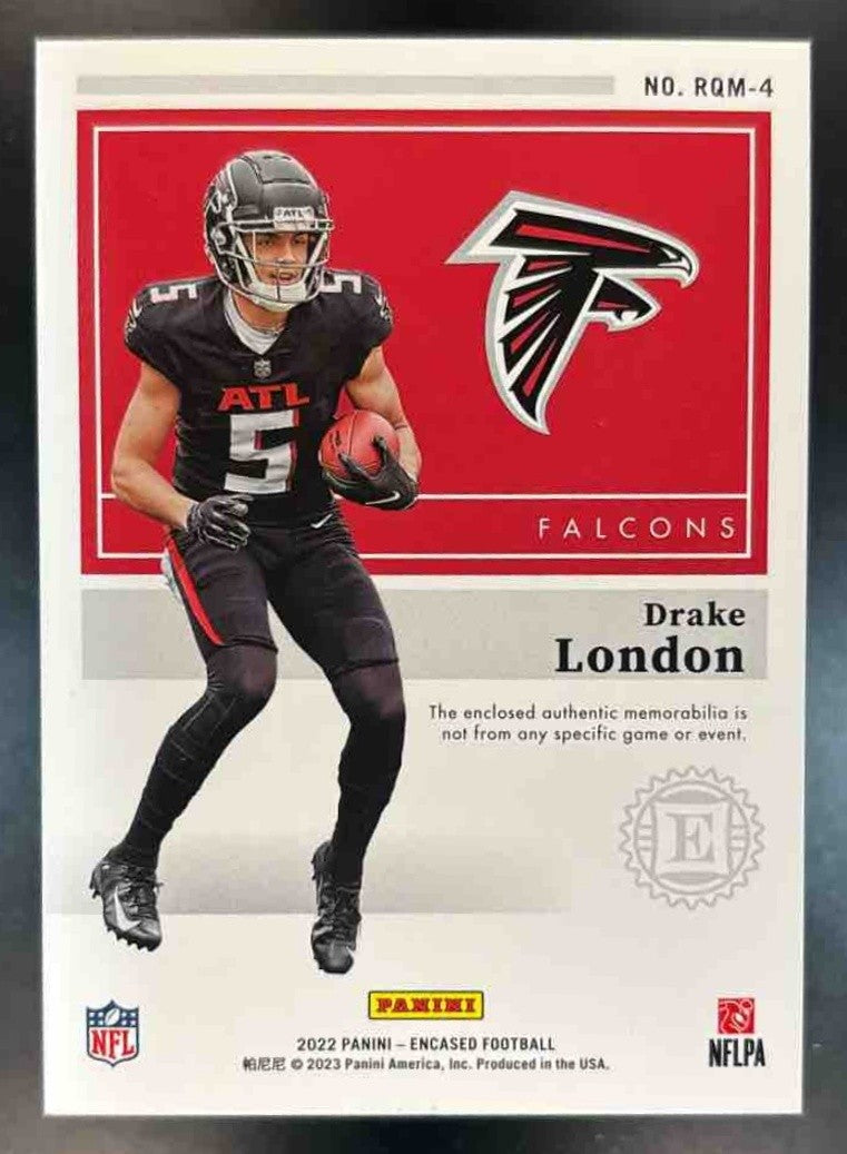 2022 Panini Encased Drake London Rookie Quad Memorabilia /99 RC Atlanta Falcons - Sports Cards