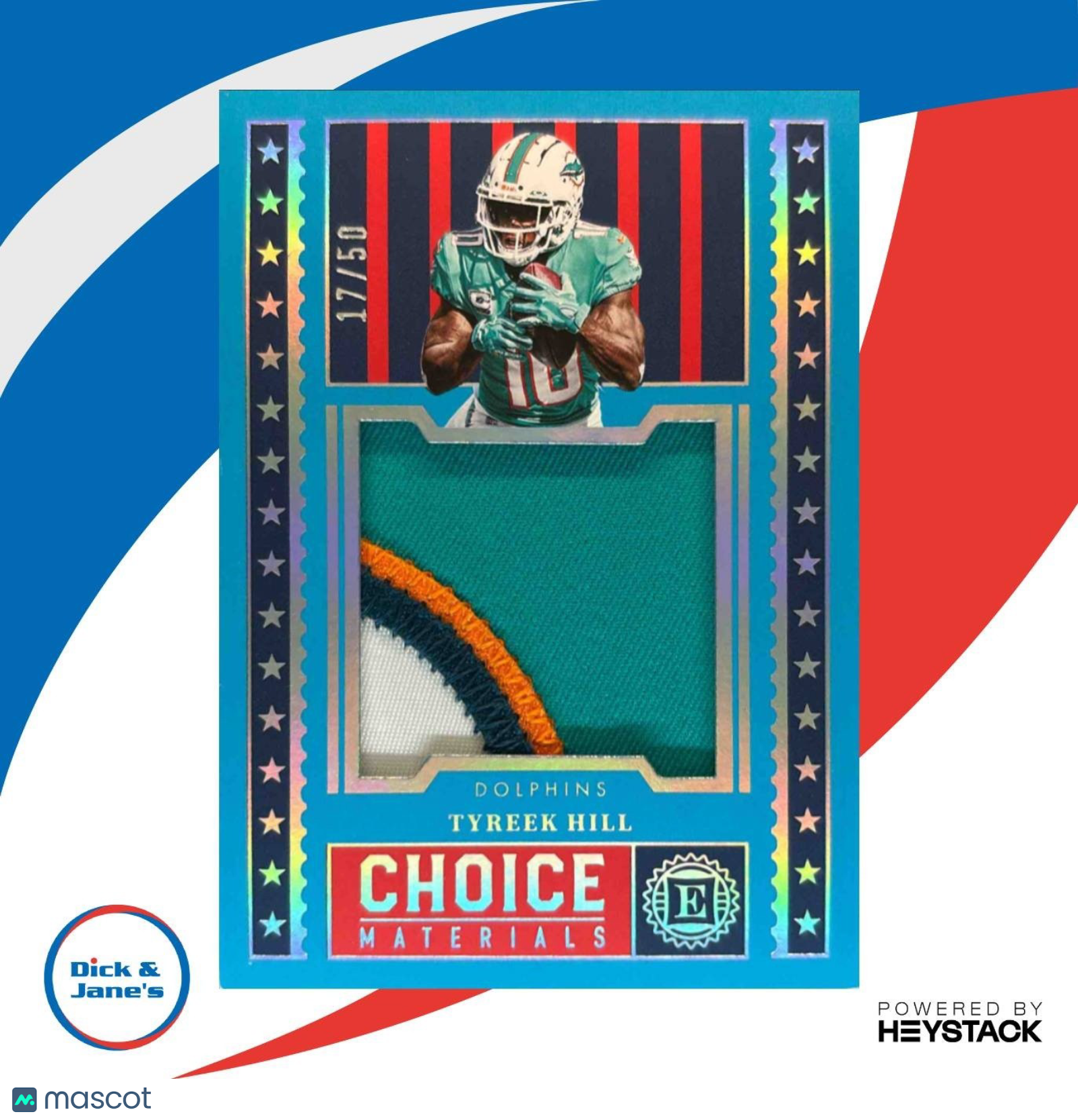 2022 Panini Encased Tyreek Hill Choice Materials Sapphire 17/50 Miami Dolphins - Sports Cards
