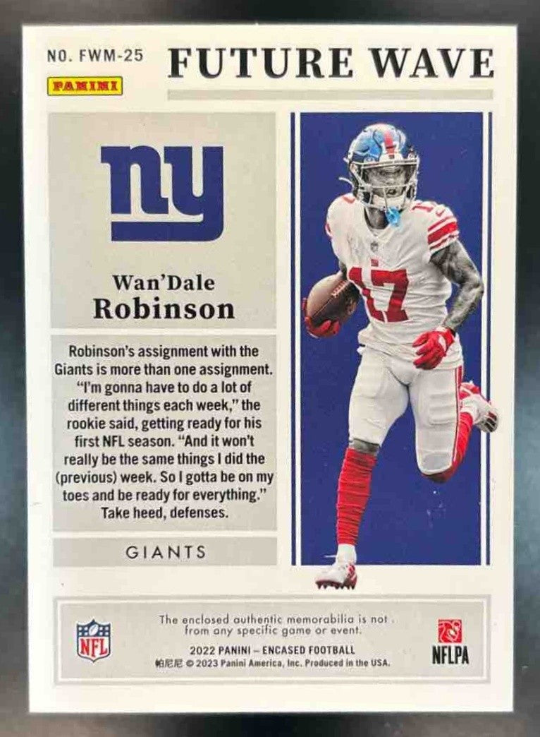 2022 Panini Encased Wan Dale Robinson Future Wave Patch /50 RC New York Giants - Sports Cards