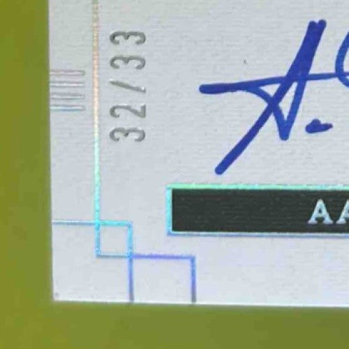 2022 Panini Imeccable Auto Jersey Number 33 32/33 Aaron Jones Rookie Auto - Sports Cards