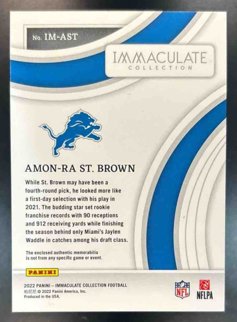 2022 Panini Immaculate Collection Amon-Ra St Brown Immeasurables Patch /99 Lions - Sports Cards