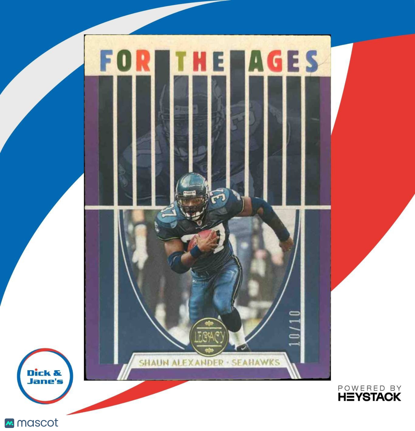 2022 Panini Legacy Shaun Alexander For the Ages Violet 10/10 Seattle Seahawks - Sports Cards