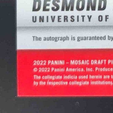 2022 Panini Mosaic Draft Picks Desmond Ridder Scripts #SM-DRI RC Auto - Sports Cards