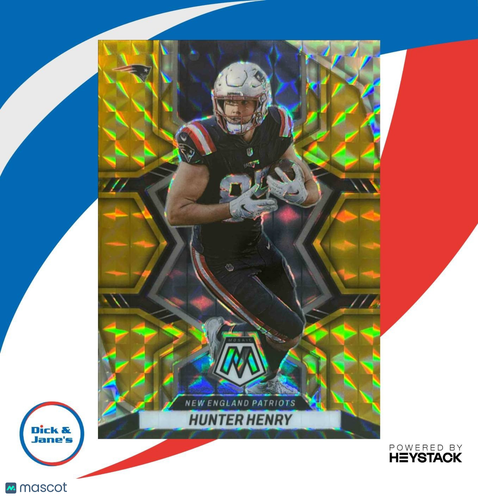2022 Panini Mosaic Hunter Henry Yellow Mosiac #136 New England Patriots - Sports Cards