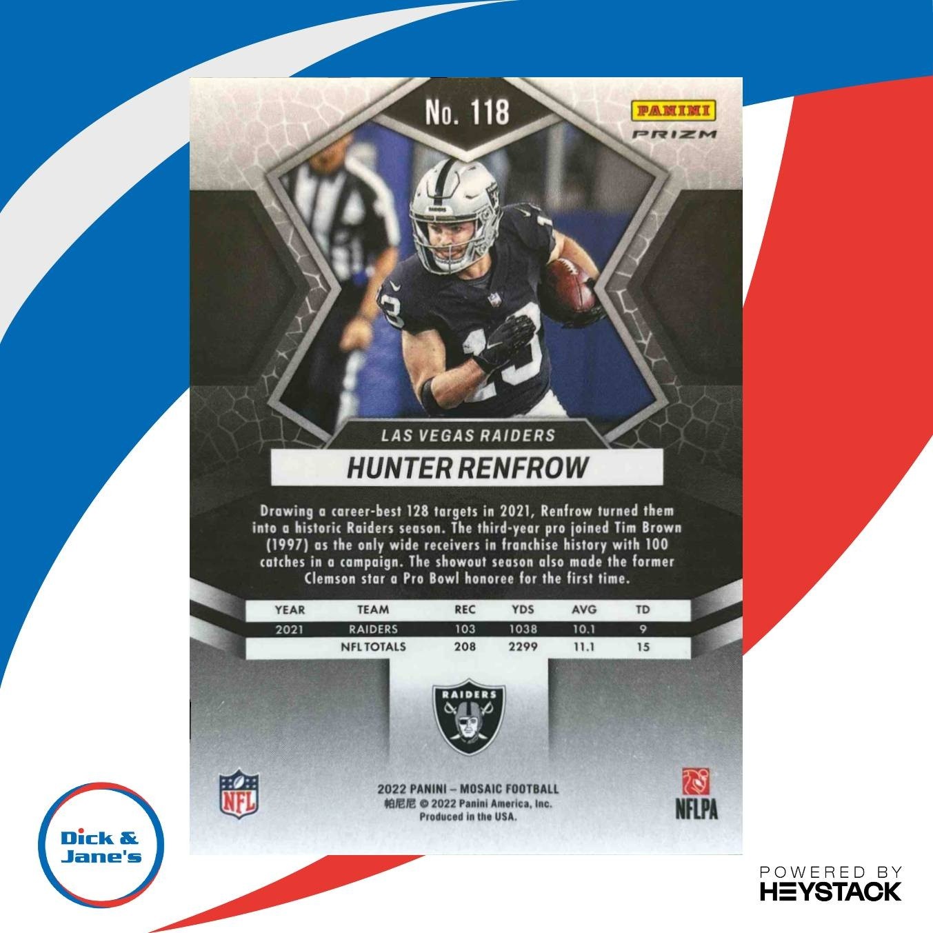 2022 Panini Mosaic Hunter Renfrow Genesis #118 Las Vegas Raiders - Sports Cards