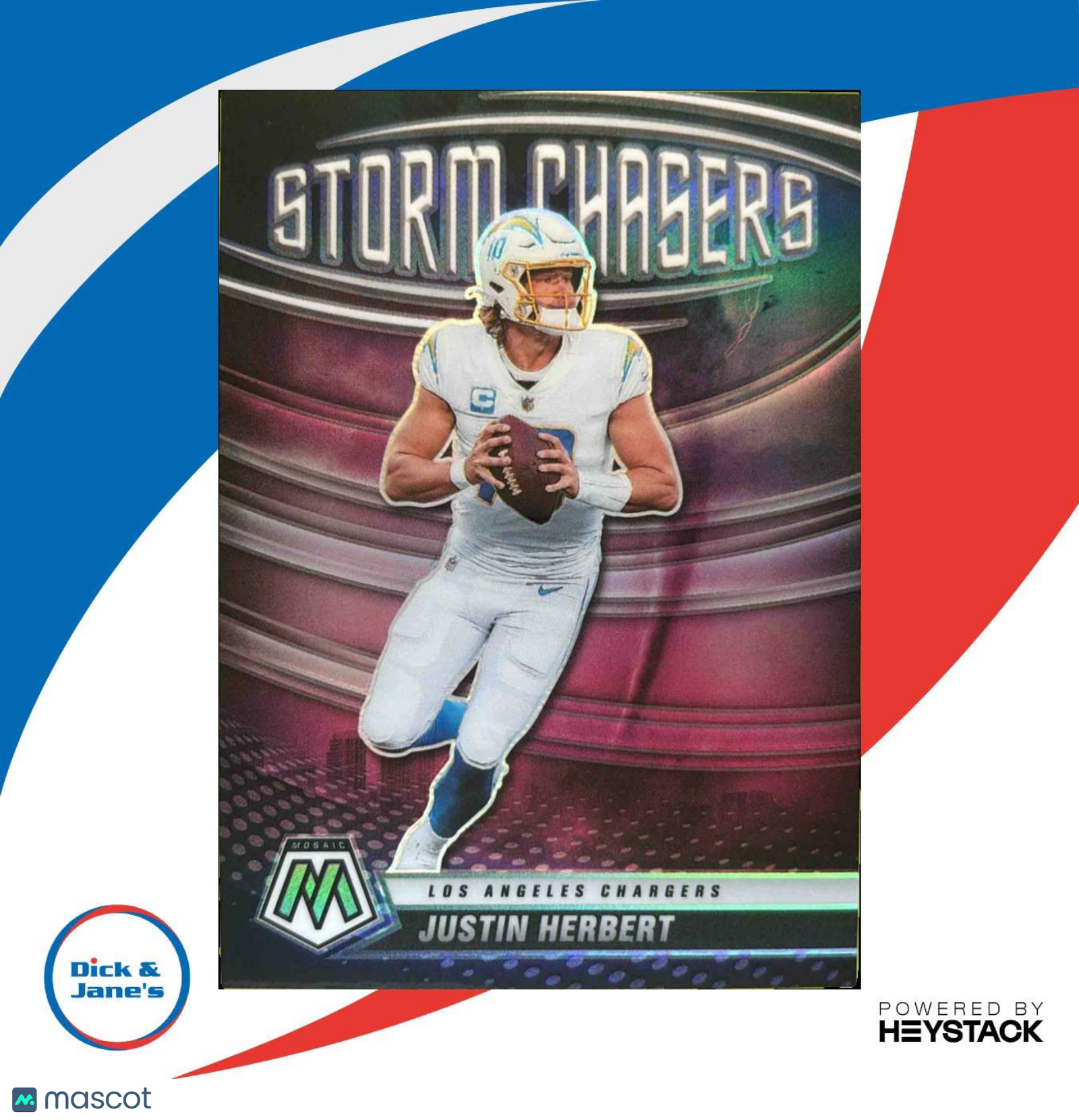 2022 Panini Mosaic Justin Herbert Storm Chasers #SC 4 Los Angeles Chargers Sports Cards