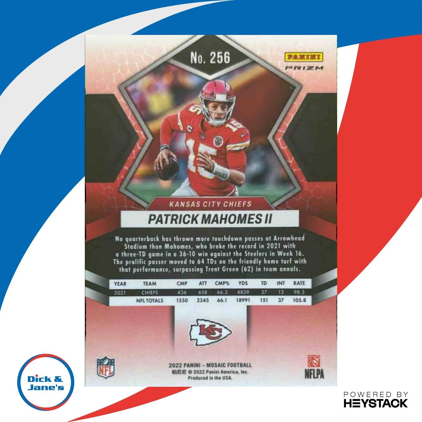 2022 Panini Mosaic Patrick Mahomes II Silver #256 National Pride Chiefs - Sports Cards