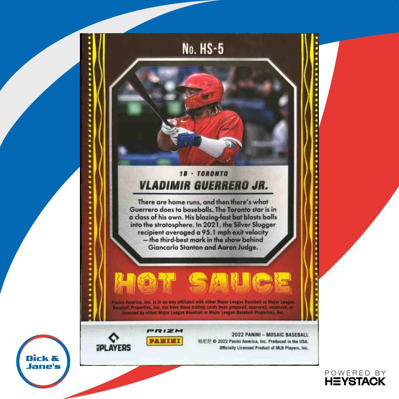 2022 Panini Mosaic Vladimir Guerrero Jr. Hot Sauce Green #HS-5 Toronto Blue Jays - Sports Cards