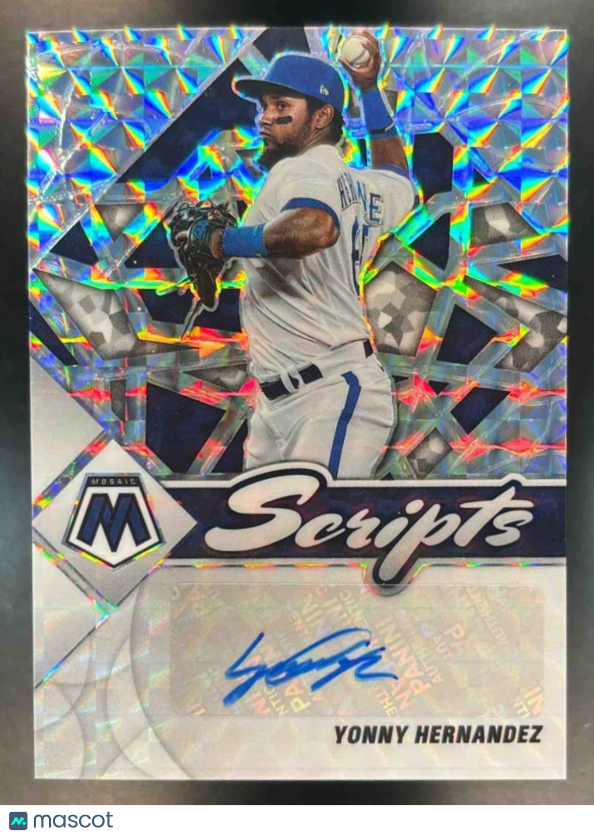 2022 Panini Mosaic Yonny Hernandez Scripts #SC-YH Auto RC Texas Rangers - Sports Cards