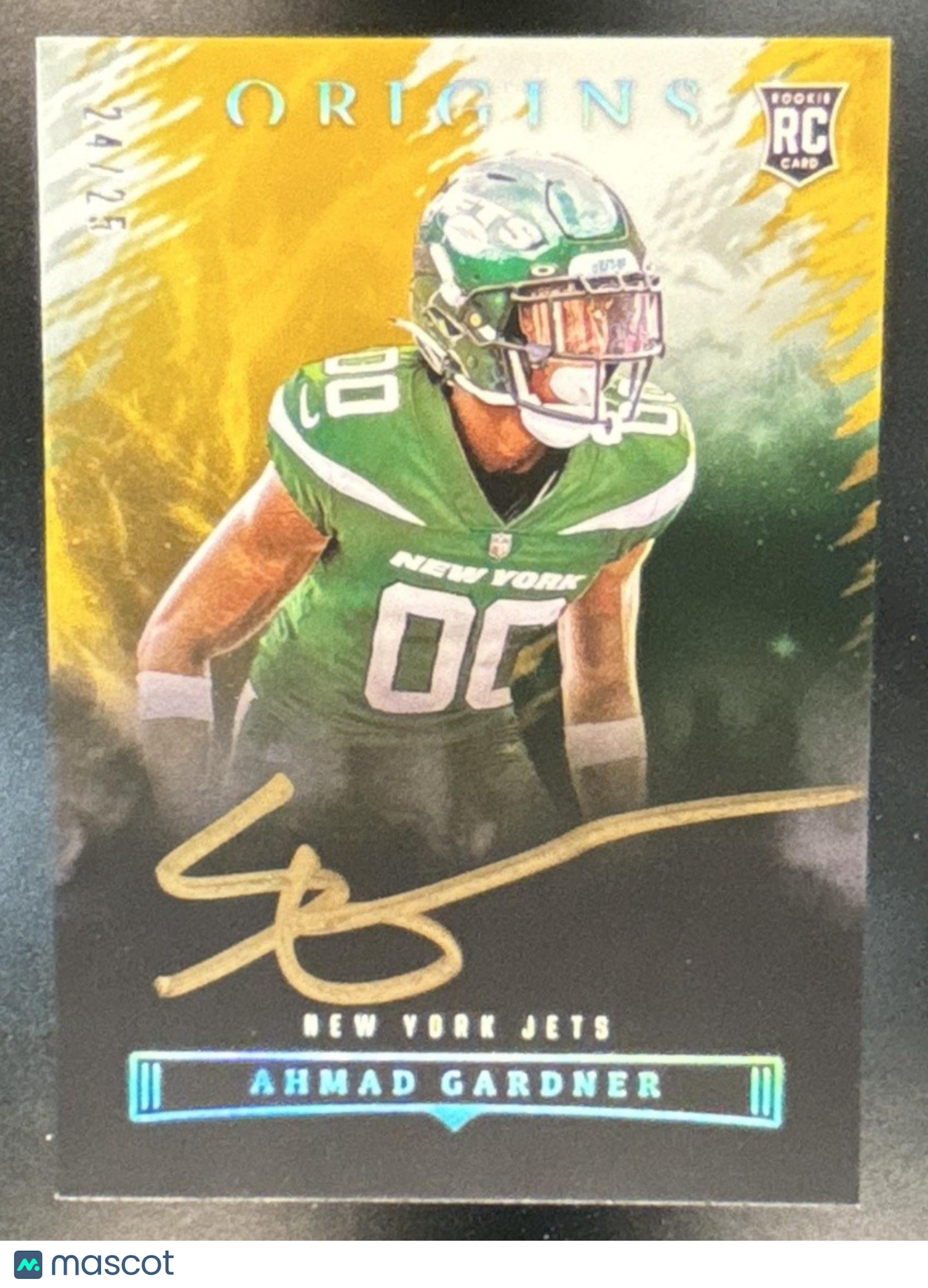 2022 Panini Origins Ahmad Gardner Auto Gold Ink /25 #OAU-AGA RC New York Jets - Sports Cards