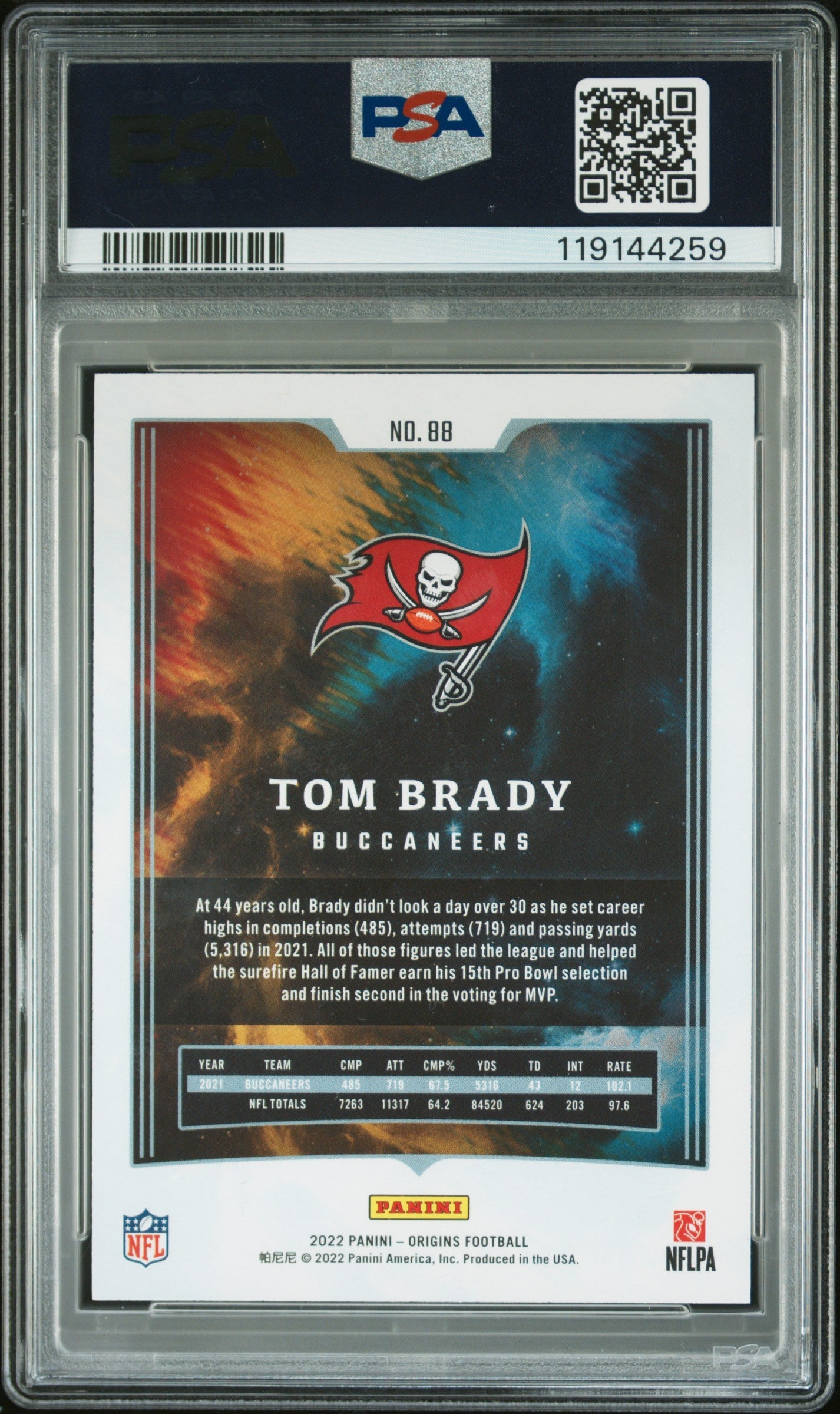 2022 Panini Origins Tom Brady Gold 15/25 88 PSA 10 GEM