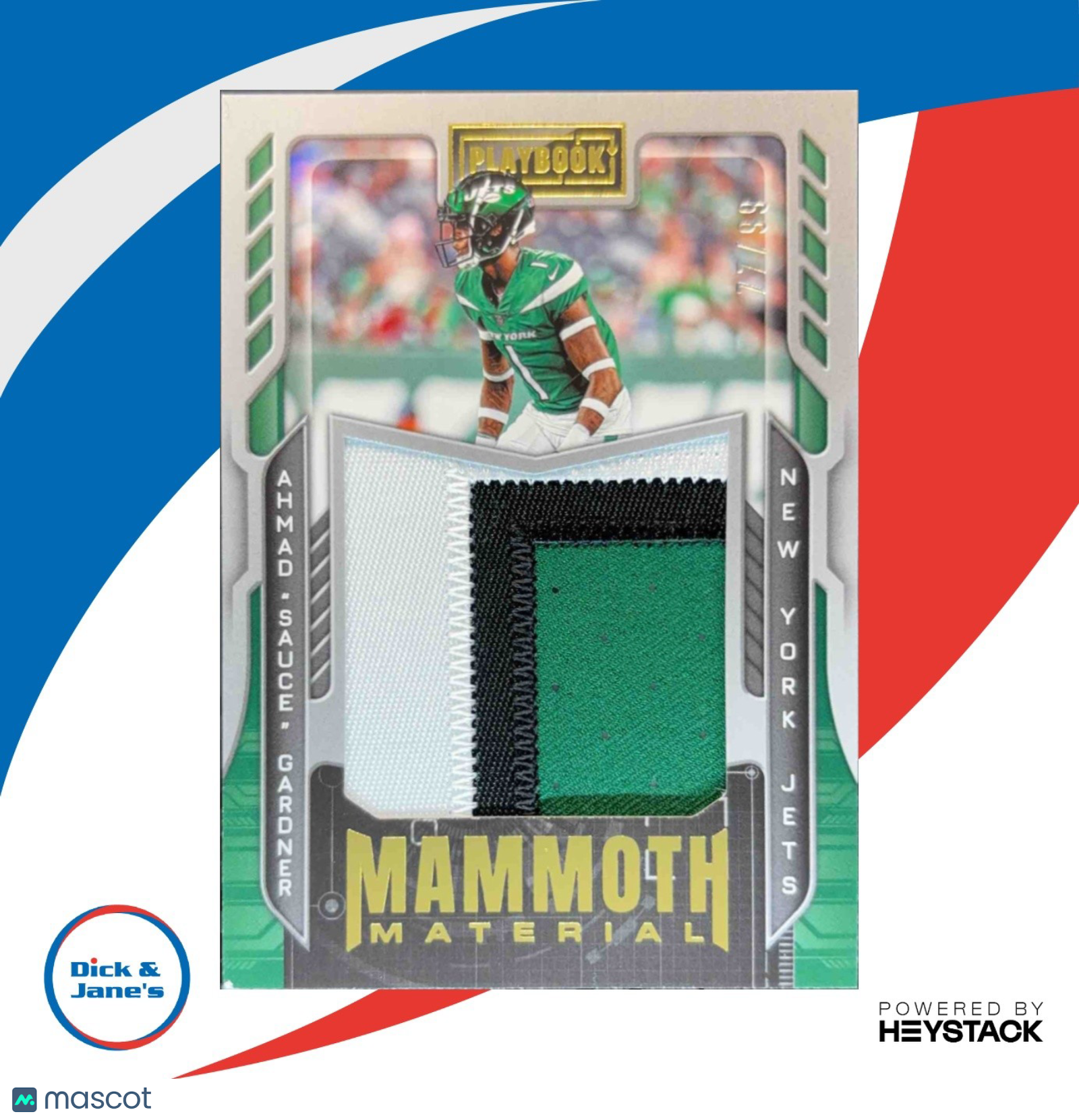 2022 Panini Playbook Mammoth Materials Gold #28 Ahmad Gardner RC New York Jets - Sports Cards