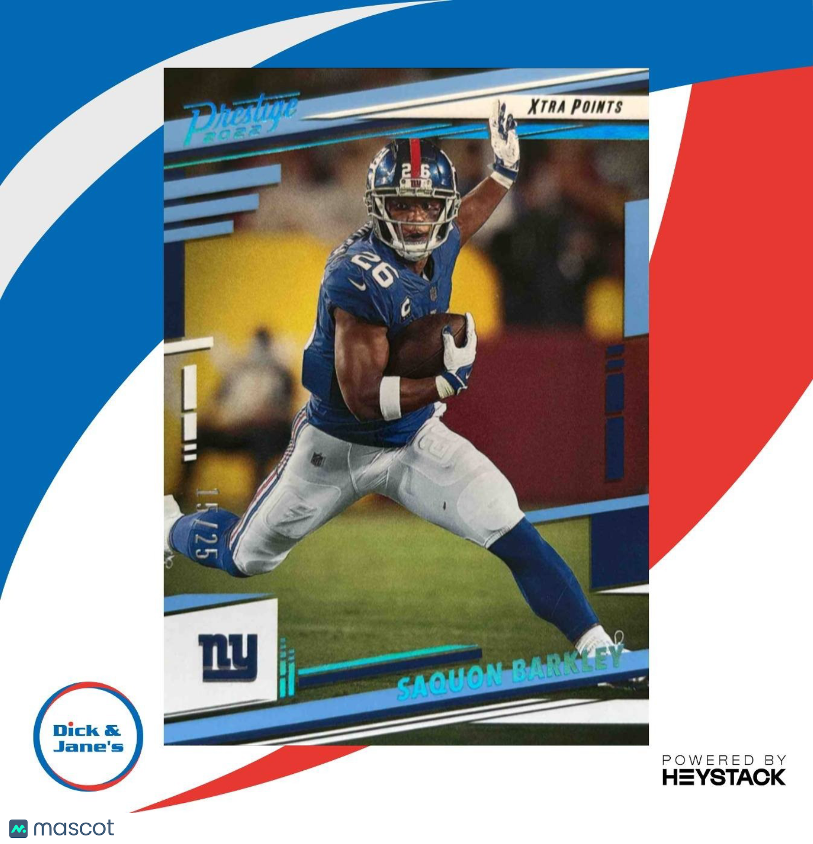 2022 Panini Prestige Saquon Barkley Xtra Points Platinum /25 #217 New York Giant - Sports Cards