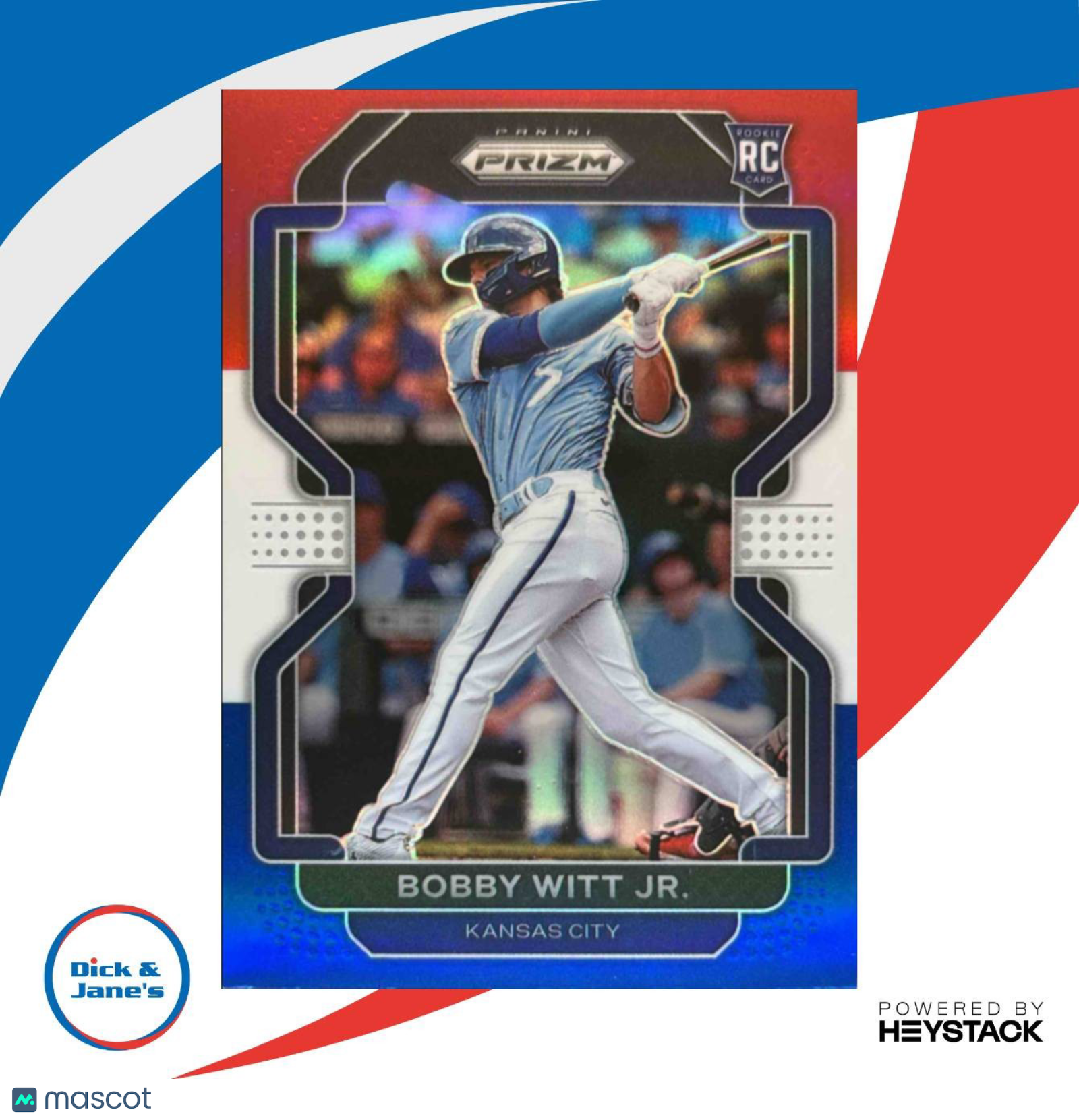 2022 Panini Prizm Bobby Witt Jr. Red/White/Blue #33 RC Kansas City Royals - Sports Cards