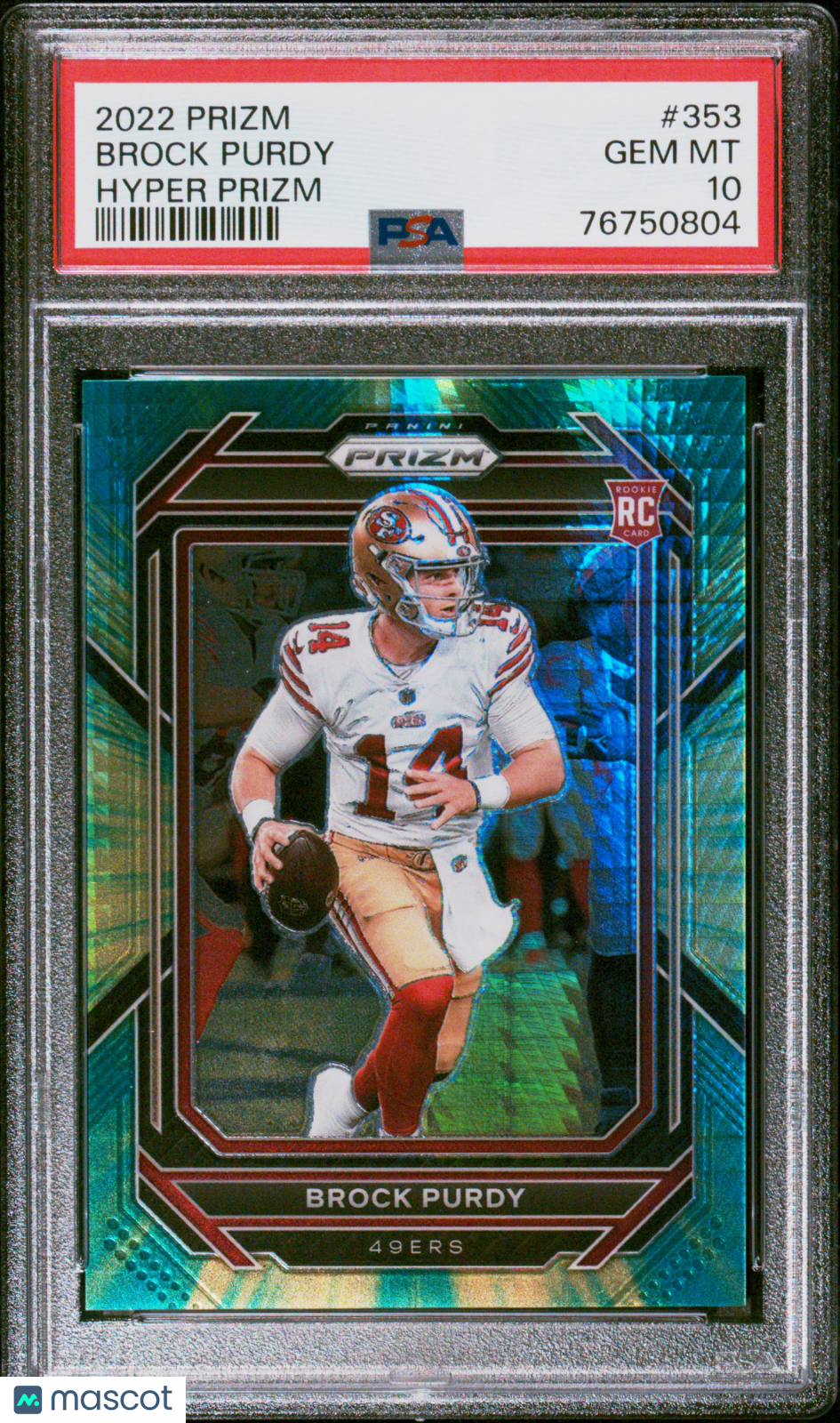 2022 Panini Prizm Brock Purdy Hyper Rookie 140/175 #353 PSA 10 - Graded Sports Cards