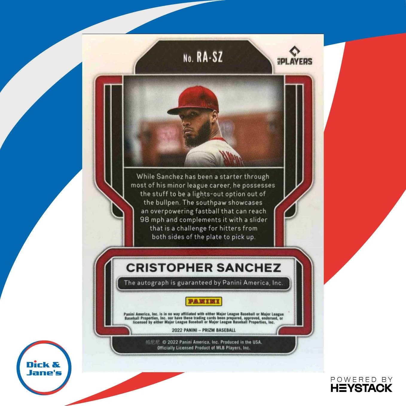 2022 Panini Prizm Cristopher Sanchez Rookie Auto #RA-SZ RC Philadelphia Phillies - Sports Cards