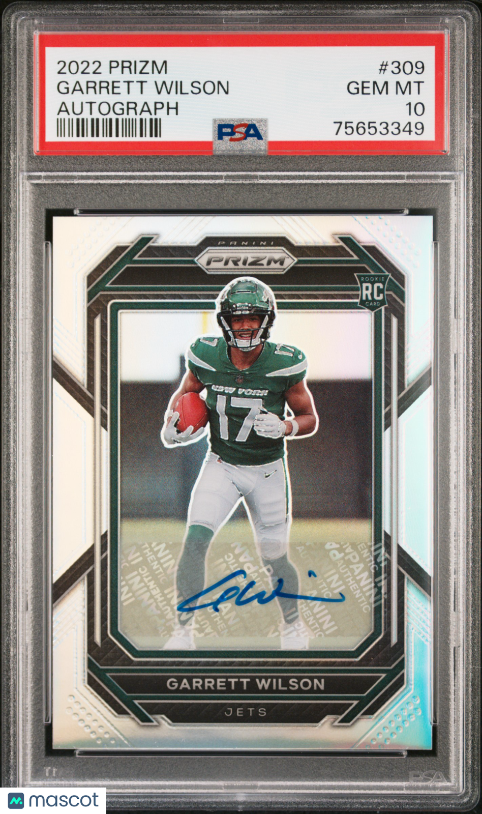 2022 Panini Prizm Garrett Wilson Autograph Rookie #309 PSA 10 New York Jets - Graded Sports Cards