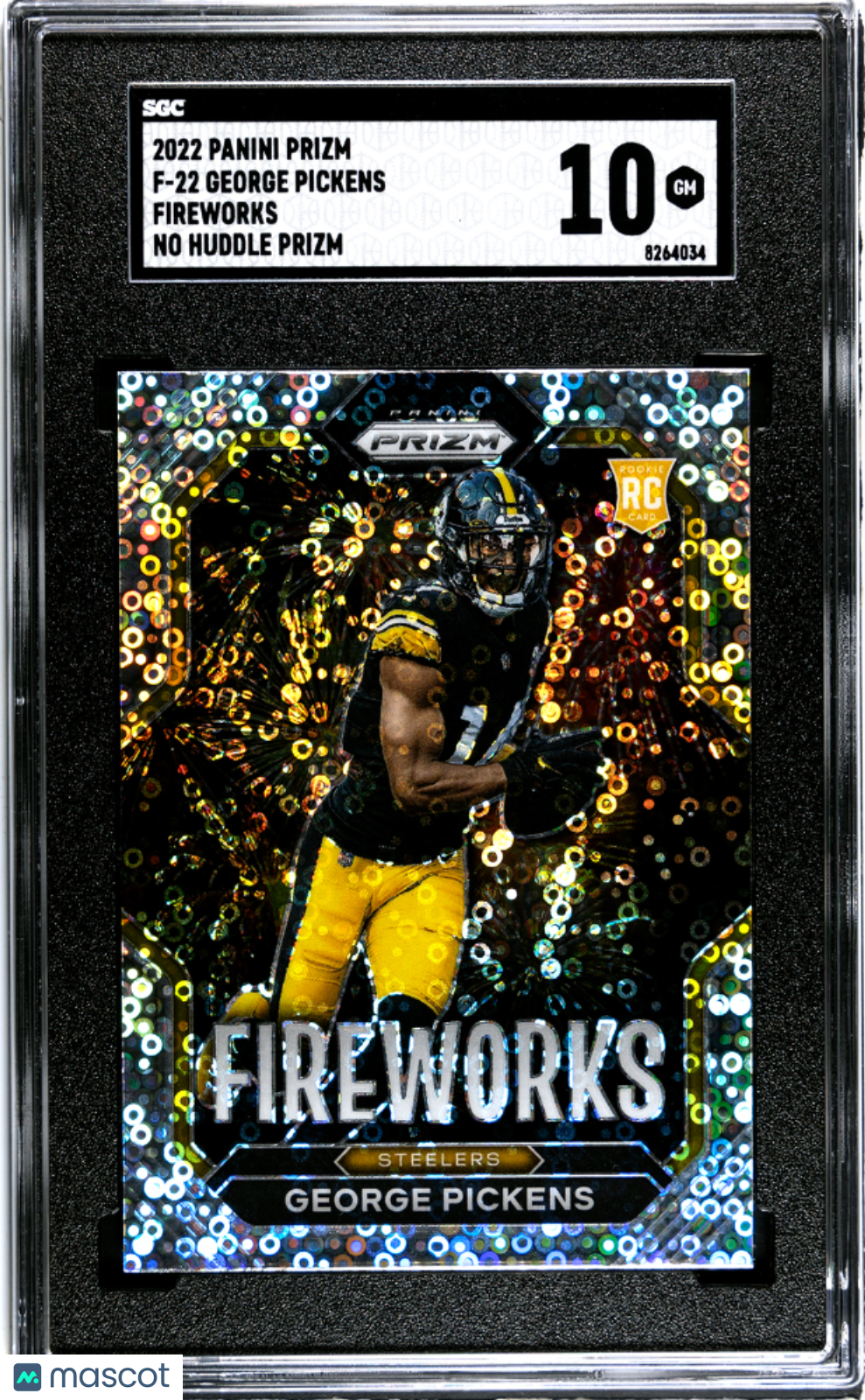 2022 Panini Prizm George Pickens Fireworks No Huddle Rookie SGC 10 GEM MINT - Graded Sports Cards