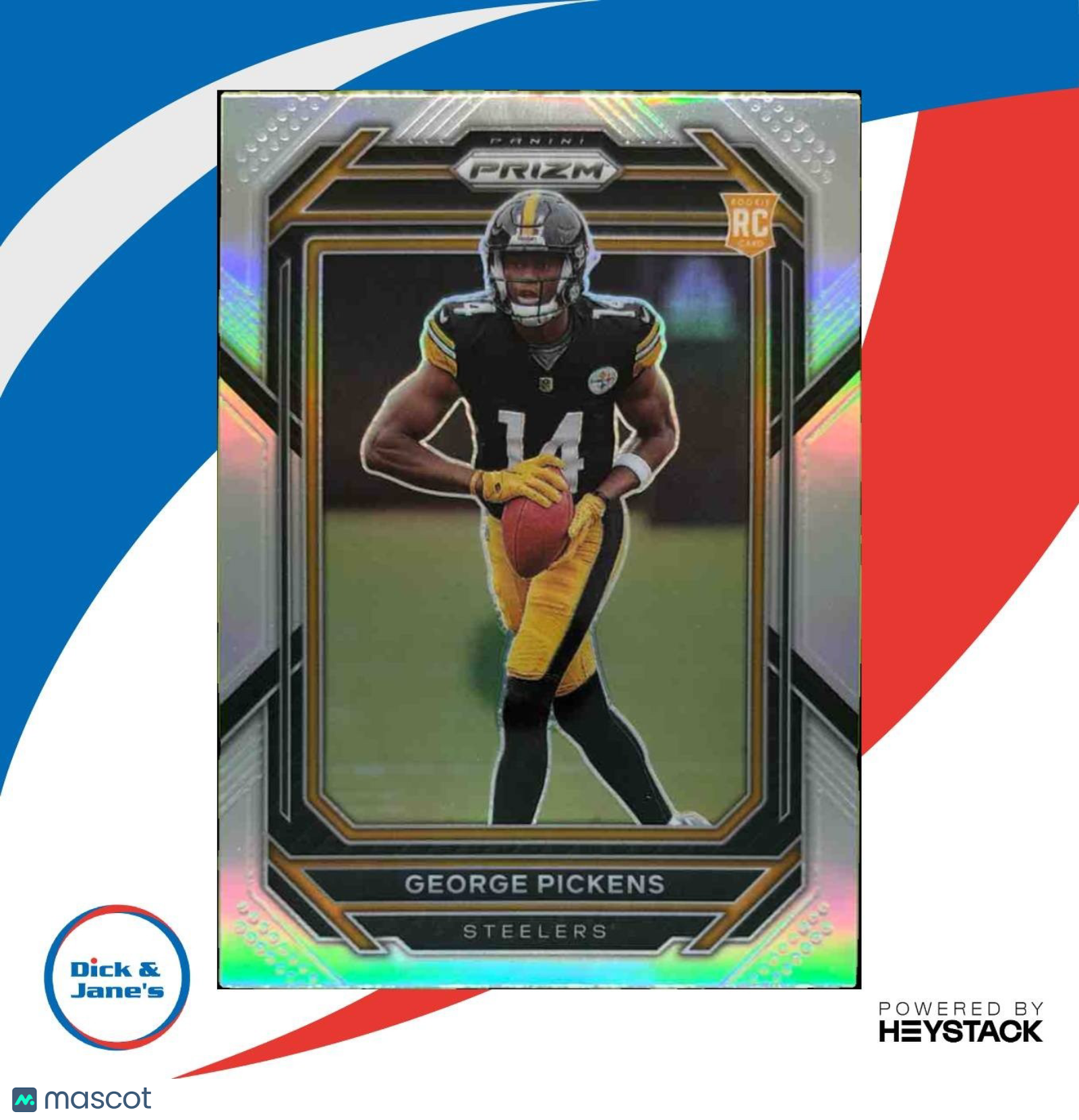 2022 Panini Prizm George Pickens Silver #329 RC Pittsburgh Steelers - Sports Cards