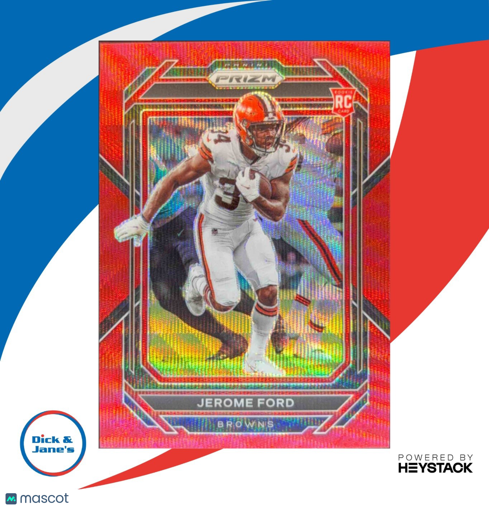 2022 Panini Prizm Jerome Ford Red Wave 4/149 #346 RC Cleveland Browns - Sports Cards