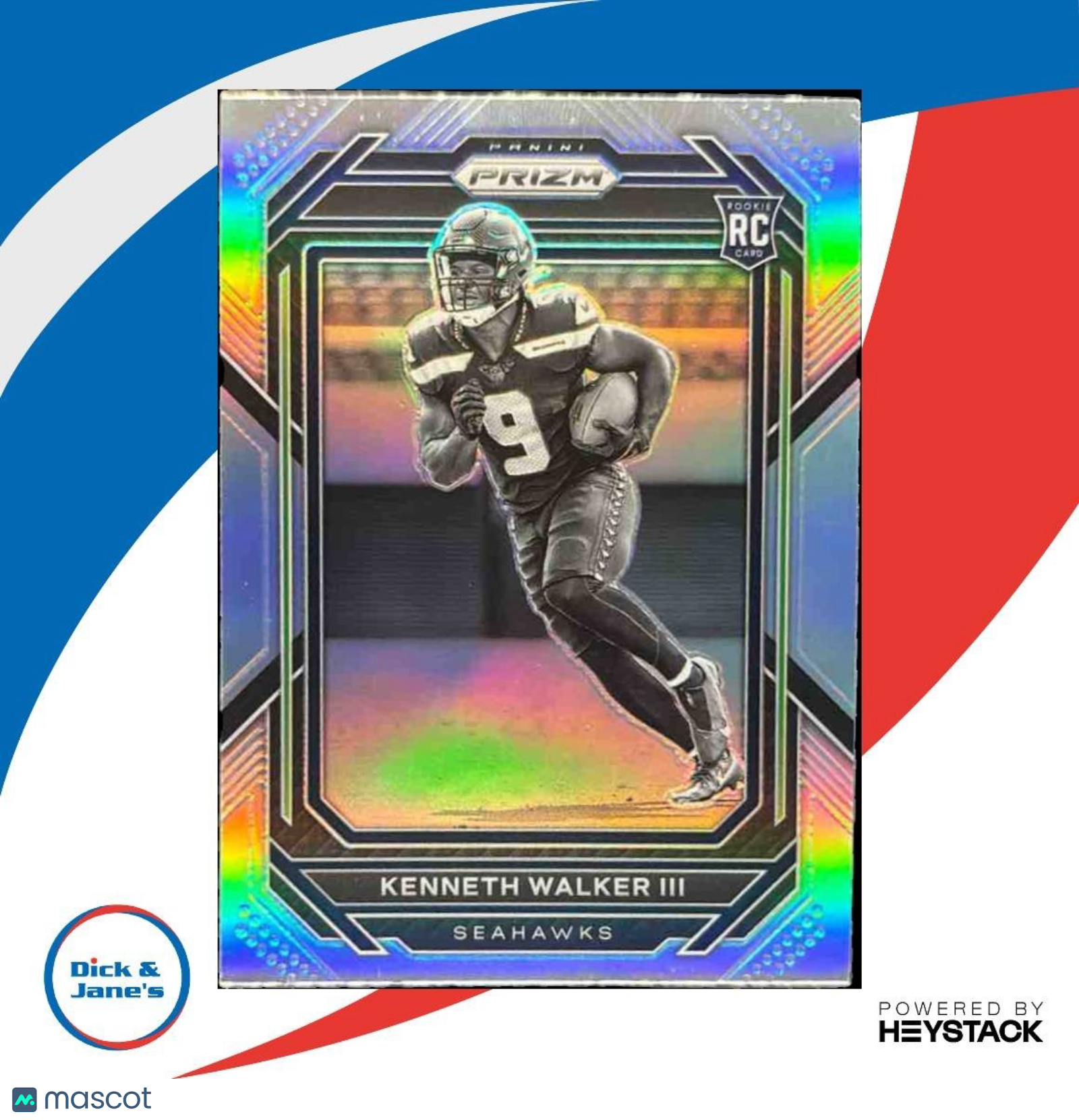 2022 Panini Prizm Kenneth Walker III Silver #318b RC Seattle Seahawks VARIATION - Sports Cards
