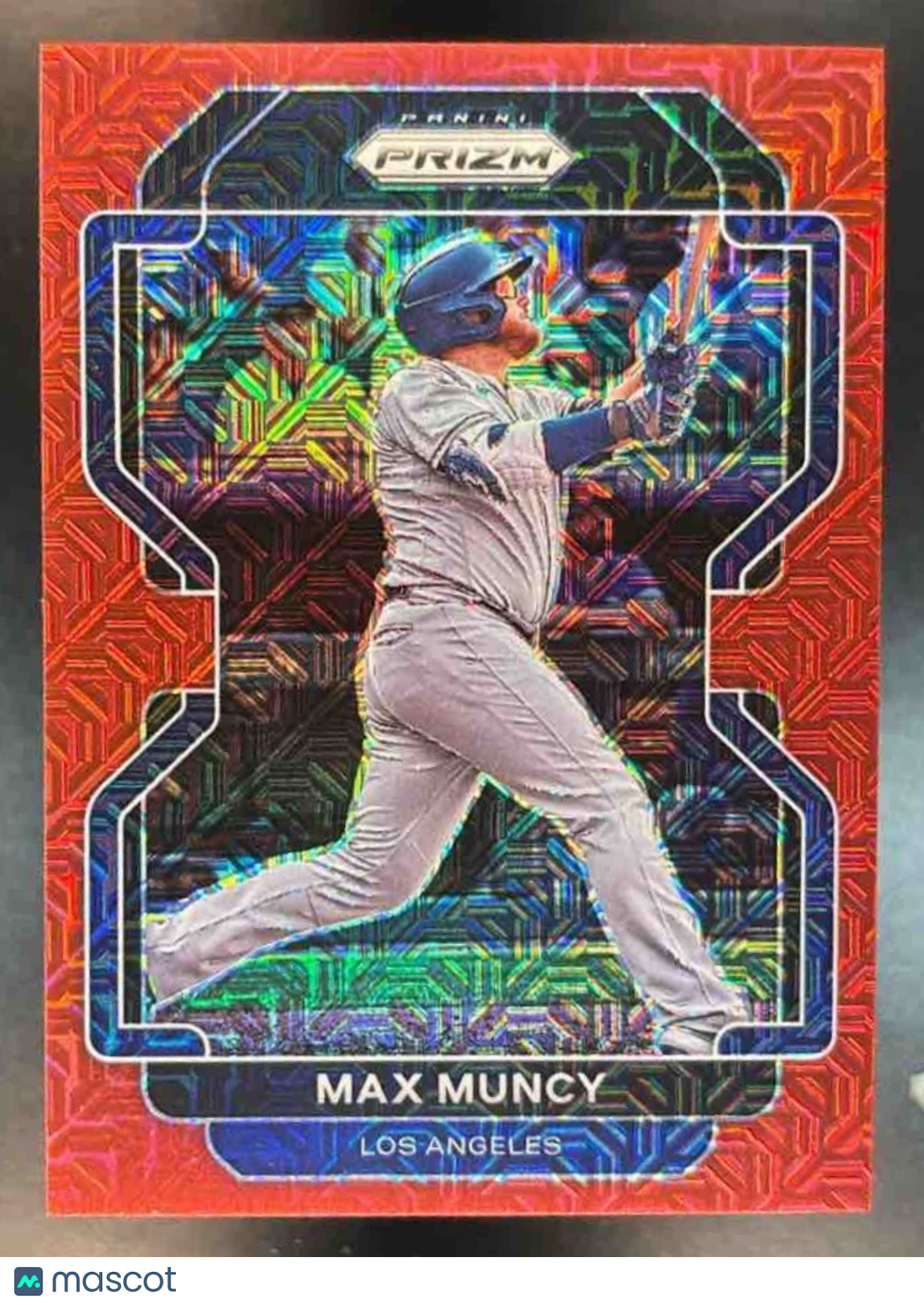 2022 Panini Prizm Max Muncy Red Mojo /149 #42 Los Angeles Dodgers - Sports Cards
