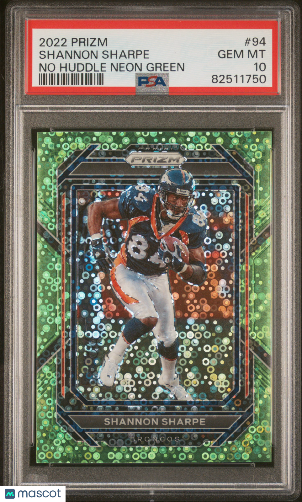 2022 Panini Prizm Shannon Sharpe No Huddle Neon Green #94 PSA 10 - Graded Sports Cards