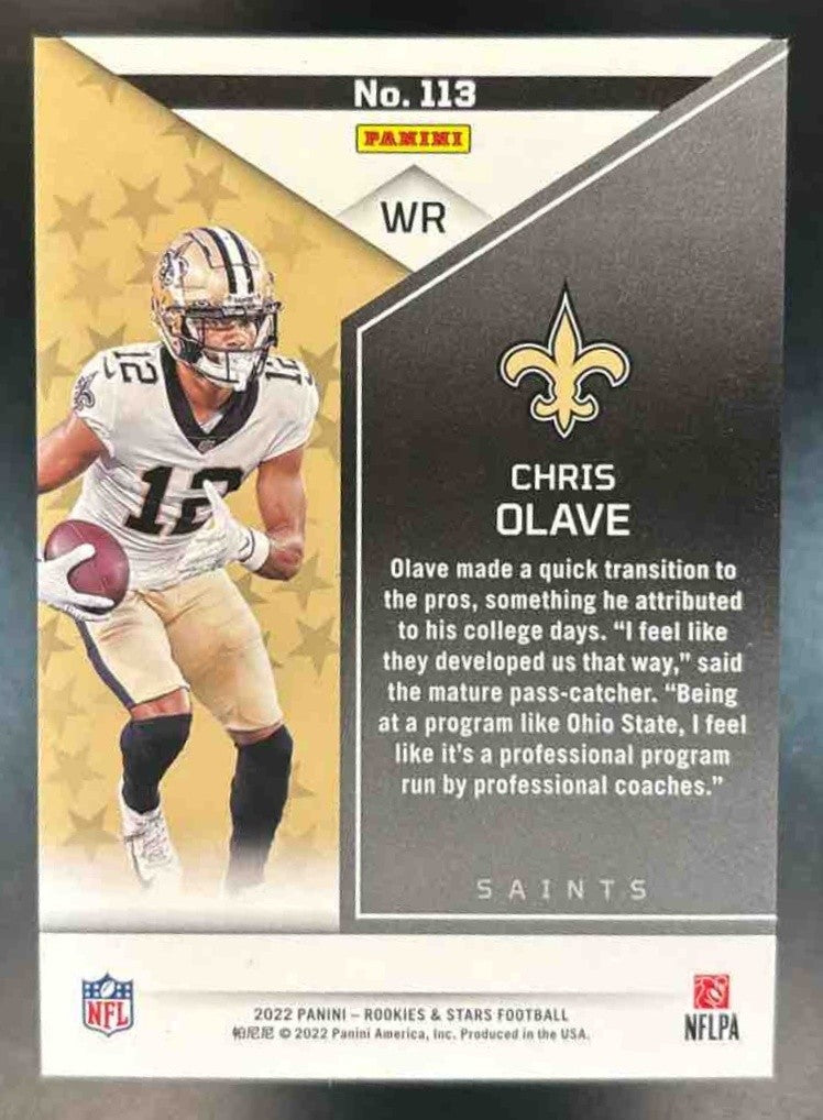 2022 Panini Rookies & Stars Chris Olave Orange /175 #113 RC New Orleans Saints - Sports Cards