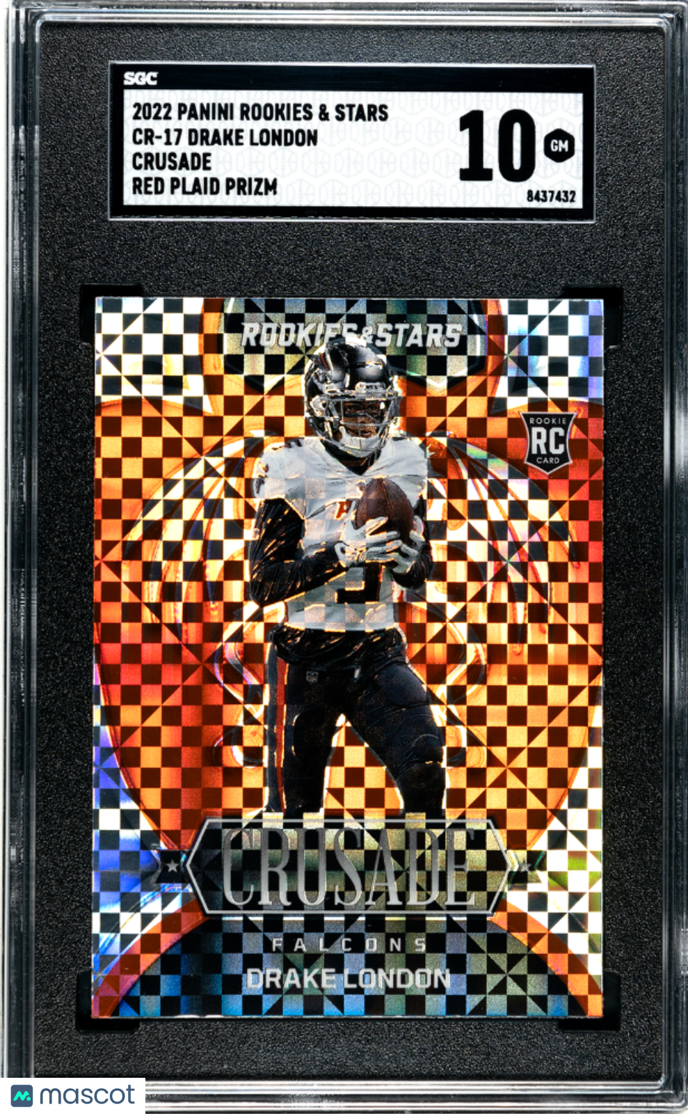 2022 Panini Rookies & Stars Drake London Crusade Red Plaid Prizm #CR-17 SGC 10 - Graded Sports Cards