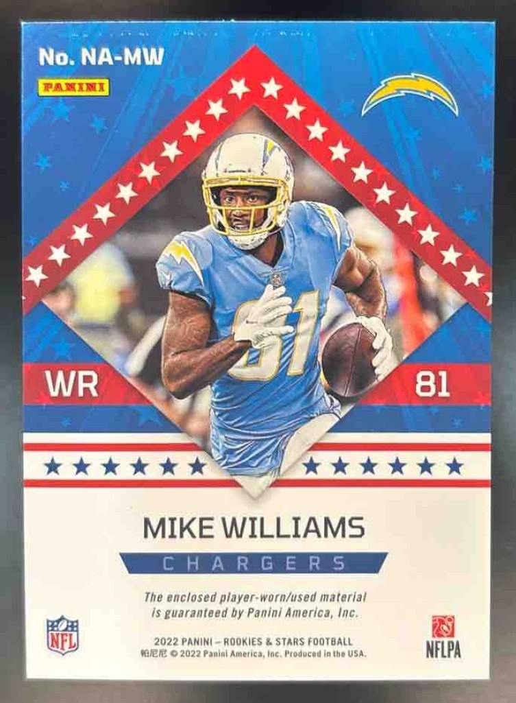 2022 Panini Rookies & Stars Mike Williams NFL Authentic MEM Los Angeles Chargers - Sports Cards