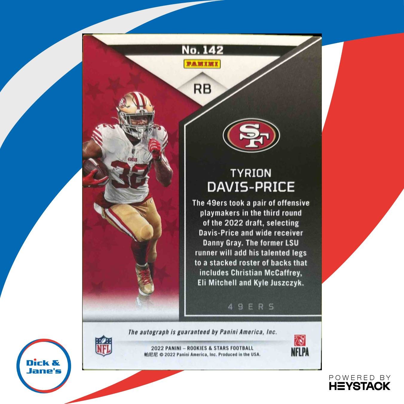 2022 Panini Rookies & Stars Tyrion Davis-Price s Signatures /299 #142 49ers - Sports Cards