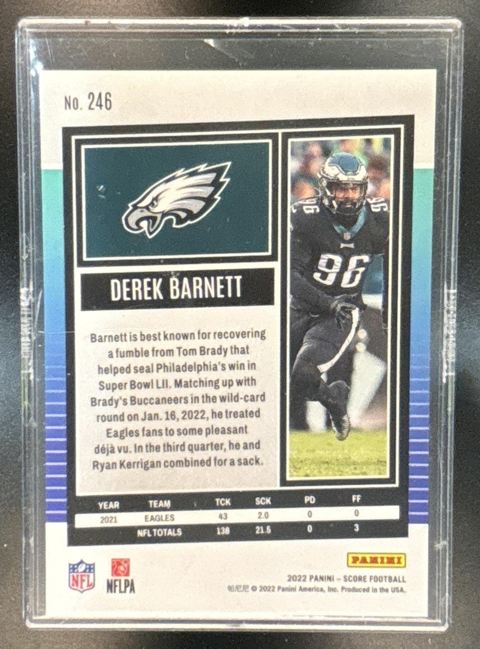 2022 Panini Score Derek Barnett Gold Zone /50 #246 Philadelphia Eagles - Sports Cards